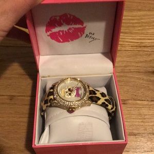 Betsey Johnson Leopard Skull Watch